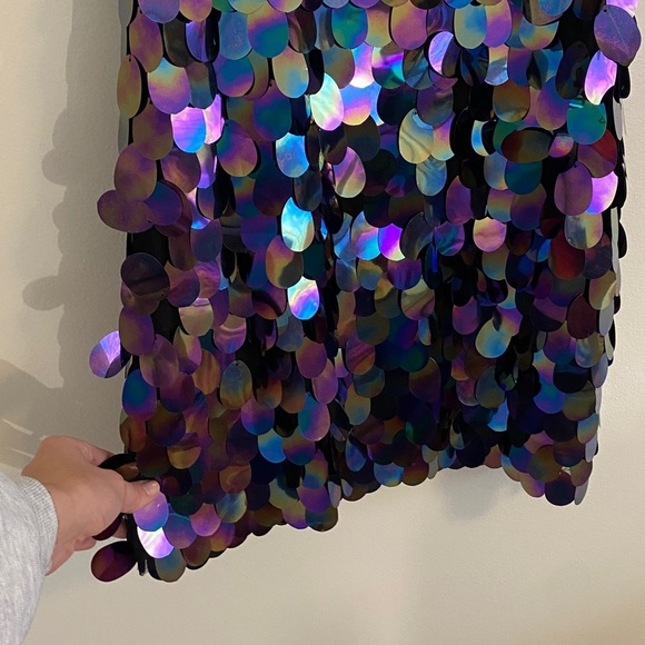 Milly Minis Black Purple Blue Sequin Dress girls size 14 - Picture 3 of 7